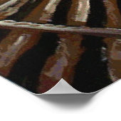 Sterrennacht zwarte vuurtoren poster (Hoek)