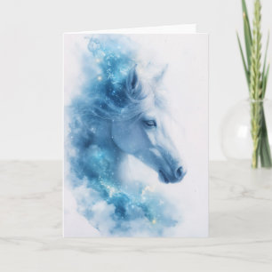 Sterrennachtelijke Elegantie van een Witte Paard Kaart