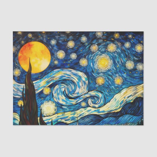 Sterrennachten  Decoupage Papier (Voorkant)