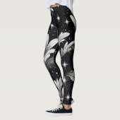 Sterrennachten: Witte Glans & Zwarte Leggings (Links)