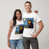 Sterrennacht's Canine Muse - Een eerbetoon in het  T-shirt (Unisex)