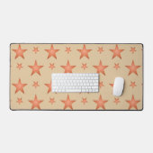 Sterrenpatroon in gradiënt terracotta sinaasappel bureaumat (Keyboard & Muis)