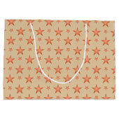 Sterrenpatroon in gradiënt terracotta sinaasappel groot cadeauzakje (Achterkant)
