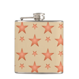 Sterrenpatroon in gradiënt terracotta sinaasappel heupfles