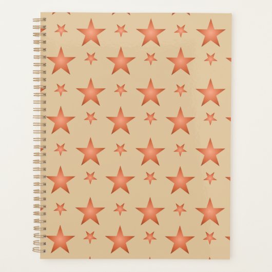Sterrenpatroon in gradiënt terracotta sinaasappel planner (Voorkant)