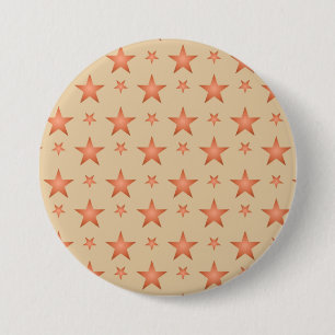 Sterrenpatroon in gradiënt terracotta sinaasappel ronde button 7,6 cm
