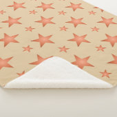 Sterrenpatroon in gradiënt terracotta sinaasappel sherpa deken (3/4)