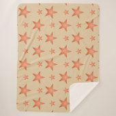 Sterrenpatroon in gradiënt terracotta sinaasappel sherpa deken (Voorkant)