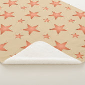 Sterrenpatroon in gradiënt terracotta sinaasappel sherpa deken (3/4)