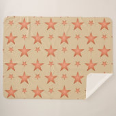 Sterrenpatroon in gradiënt terracotta sinaasappel sherpa deken (Voorkant (horizontaal))