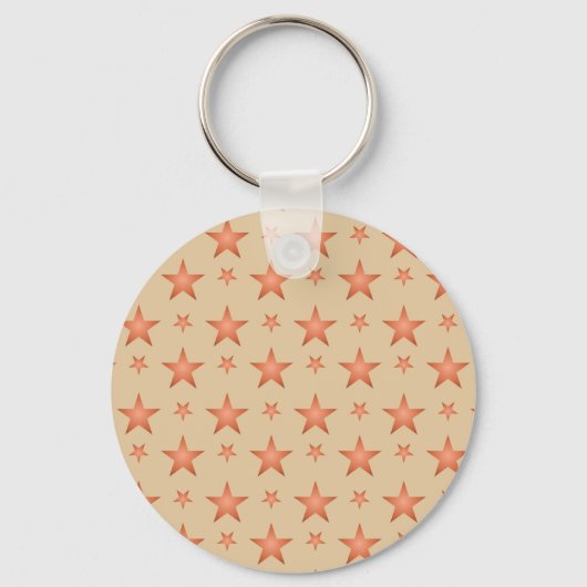 Sterrenpatroon in gradiënt terracotta sinaasappel sleutelhanger (Voorkant)