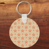 Sterrenpatroon in gradiënt terracotta sinaasappel sleutelhanger (Voorkant)