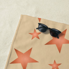 Sterrenpatroon in gradiënt terracotta sinaasappel strandlaken