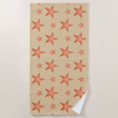 Sterrenpatroon in gradiënt terracotta sinaasappel strandlaken (Voorkant)