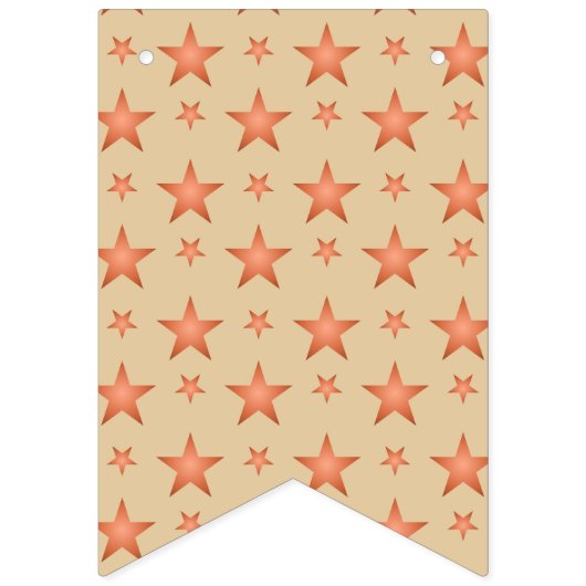 Sterrenpatroon in gradiënt terracotta sinaasappel vlaggetjes (Eerste vlag)