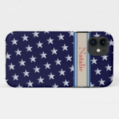 sterrenpatroon naam blauw Case-Mate iPhone case (Achterkant (horizontaal))