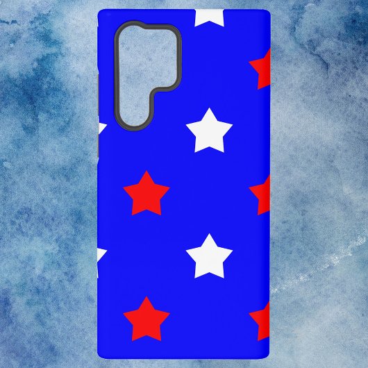 Sterrenpatroon Rood Wit en Blauw Samsung Galaxy Hoesje