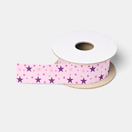 Sterrenpatroon Roze Satijnen Lint