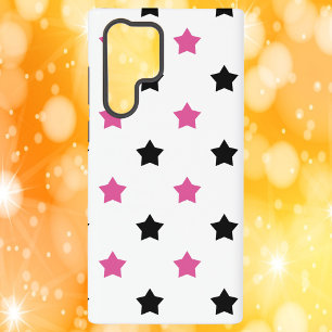 Sterrenpatroon Roze Zwart Wit Samsung Galaxy Hoesje