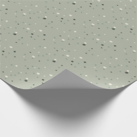 Sterrenpatroon (Sage Green) Cadeaupapier (Hoek)