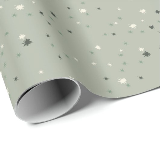 Sterrenpatroon (Sage Green) Cadeaupapier (Rol Hoek)