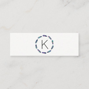 Sterrenpluimpatroon met monogram mini visitekaartje