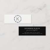Sterrenpluimpatroon met monogram mini visitekaartje (Voorkant / Achterkant)