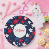 Sterrenpracht: 9"Rood, Wit & Blauw Papieren Bordje (Feest)