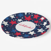 Sterrenpracht: 9"Rood, Wit & Blauw Papieren Bordje (Gekanteld)