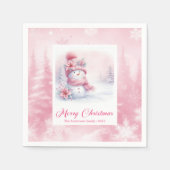 Sterrenroze Pinkmas Kerstscene Servetten Kinderen (Voorkant)