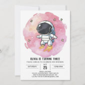 Sterrenroze Verkenner Astronaut Verjaardag Kaart (Voorkant)