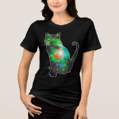 Sterrenruimte in kat T-shirt (Voorkant)