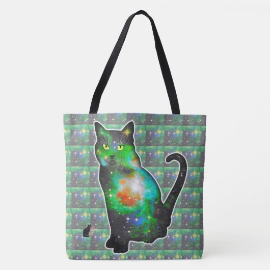 Sterrenruimte in kat tote bag (Voorkant)