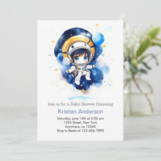 Sterrenruimte Magic Boy Baby shower Kaart (Staand voorkant)