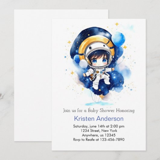 Sterrenruimte Magic Boy Baby shower Kaart (Voorkant / Achterkant)