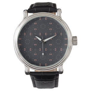 Sterrens En Uniek Ruimteschip Patroon Horloge