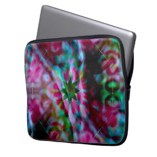 Sterrenschaduwen op bloemige vlekken, kleuren tot laptop sleeve
