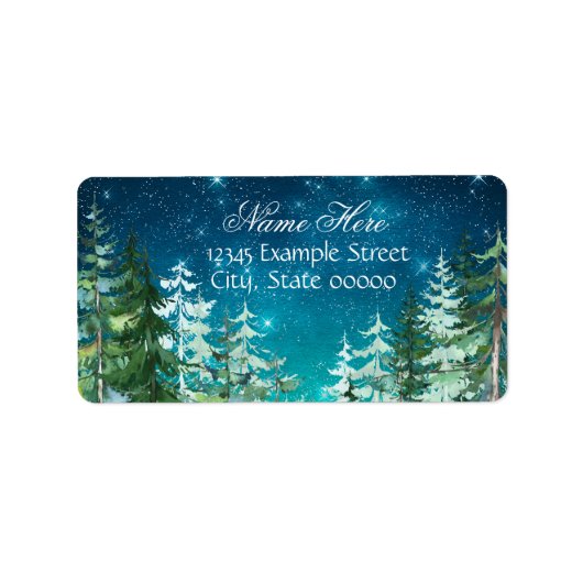 Sterrenschijn Nacht Bos Retouradres Etiket (Voorkant)