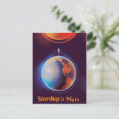 Sterrenschip naar Mars Briefkaart (Staand voorkant)
