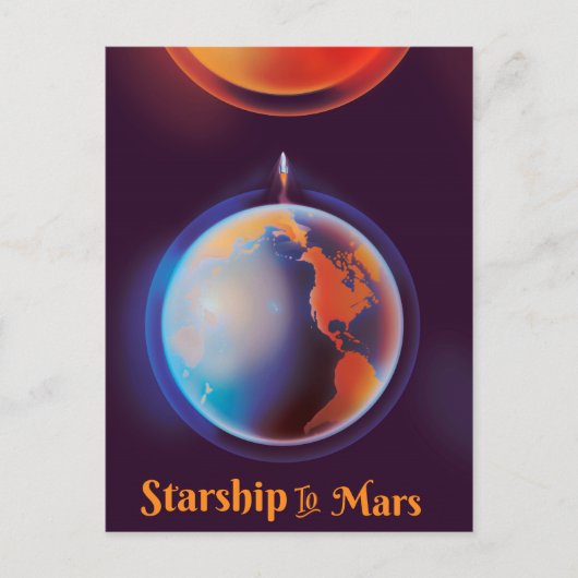 Sterrenschip naar Mars Briefkaart (Voorkant)