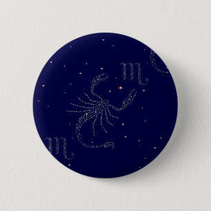 sterrenscorpio ronde button 5,7 cm