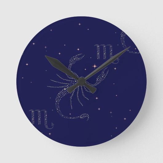 sterrenscorpio ronde klok (Voorkant)