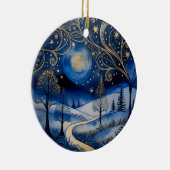 Sterrensneeuw nacht gepersonaliseerd Ornament (Rechts)