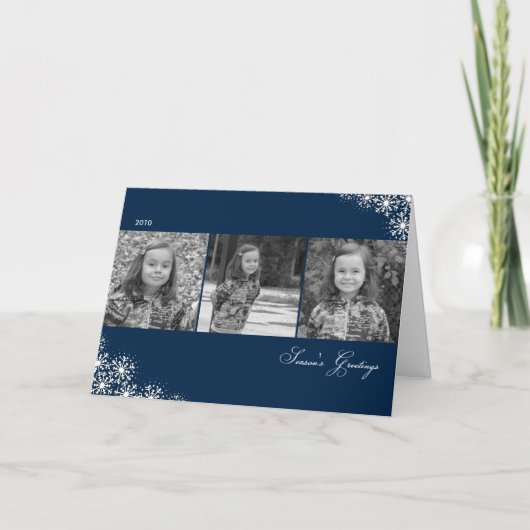 Sterrensneeuwvlokken Kerstmis / Vakantie Foto Kaar Feestdagen Kaart (Voorkant)
