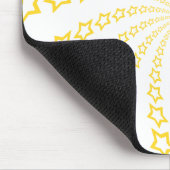 Sterrenspiraal: Geel en wit: Custom Mousepad Muismat (Hoek)