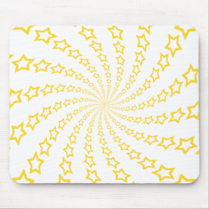 Sterrenspiraal: Geel en wit: Custom Mousepad Muismat