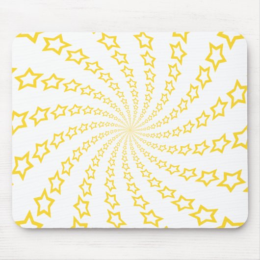 Sterrenspiraal: Geel en wit: Custom Mousepad Muismat (Voorkant)