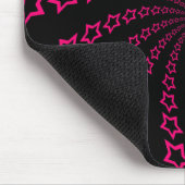 Sterrenspiraal: Roze en zwart: Custom Mousepad Muismat (Hoek)