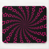 Sterrenspiraal: Roze en zwart: Custom Mousepad Muismat (Voorkant)