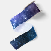 Sterrenstelsel Blauw Nachtelijke Hemel Witte Glins Satijnen Lint (Achterkant)